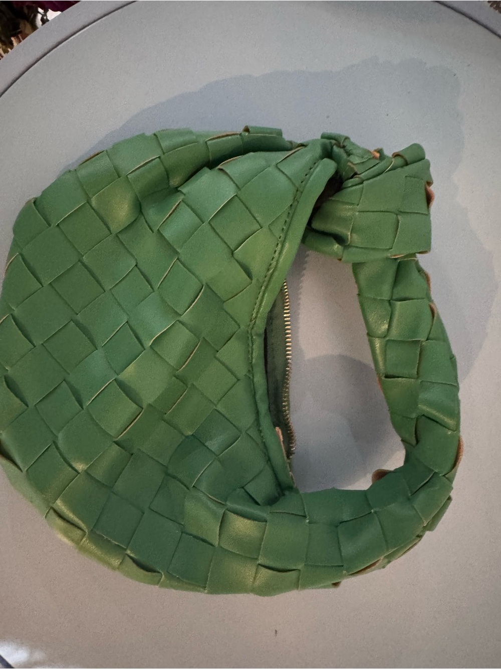 Glamorous Green Woven Shoulder Bag | Bottega Inspired Mini Hobo